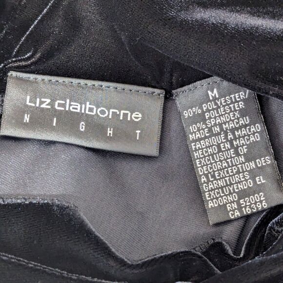 VTG Liz Claiborne Velvet Maxi Dress Medium Witchy Whimsigoth Goth Chic Grunge - Picture 5 of 6